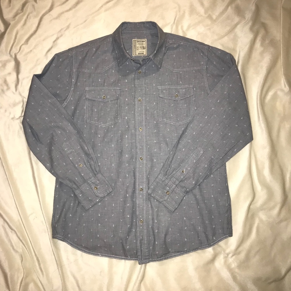 Mens Alexander Julian Blue Long sleeve button down
